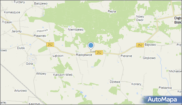 mapa Pieczyska, Pieczyska gmina Dąbrowa Biskupia na mapie Targeo